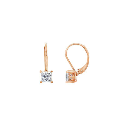 Princess Solitaire Earrings with Leverback JEE17611