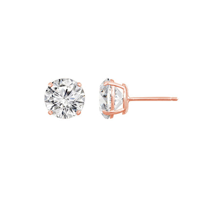 Solid Gold 6.0 cttw Round Solitaire Stud Earrings
