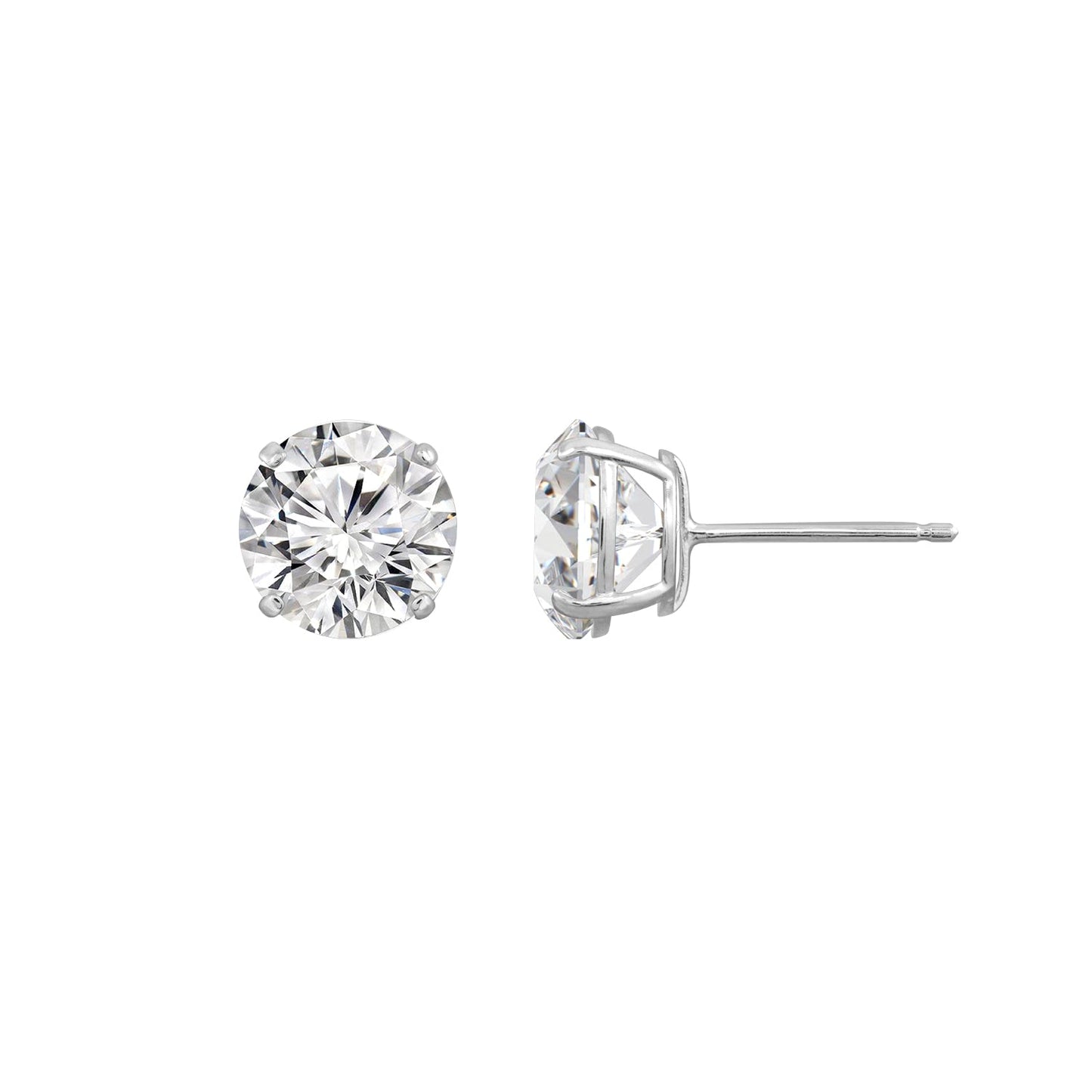 Solid Gold 6.0 cttw Round Solitaire Stud Earrings