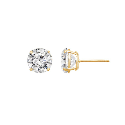 Solid Gold 6.0 cttw Round Solitaire Stud Earrings