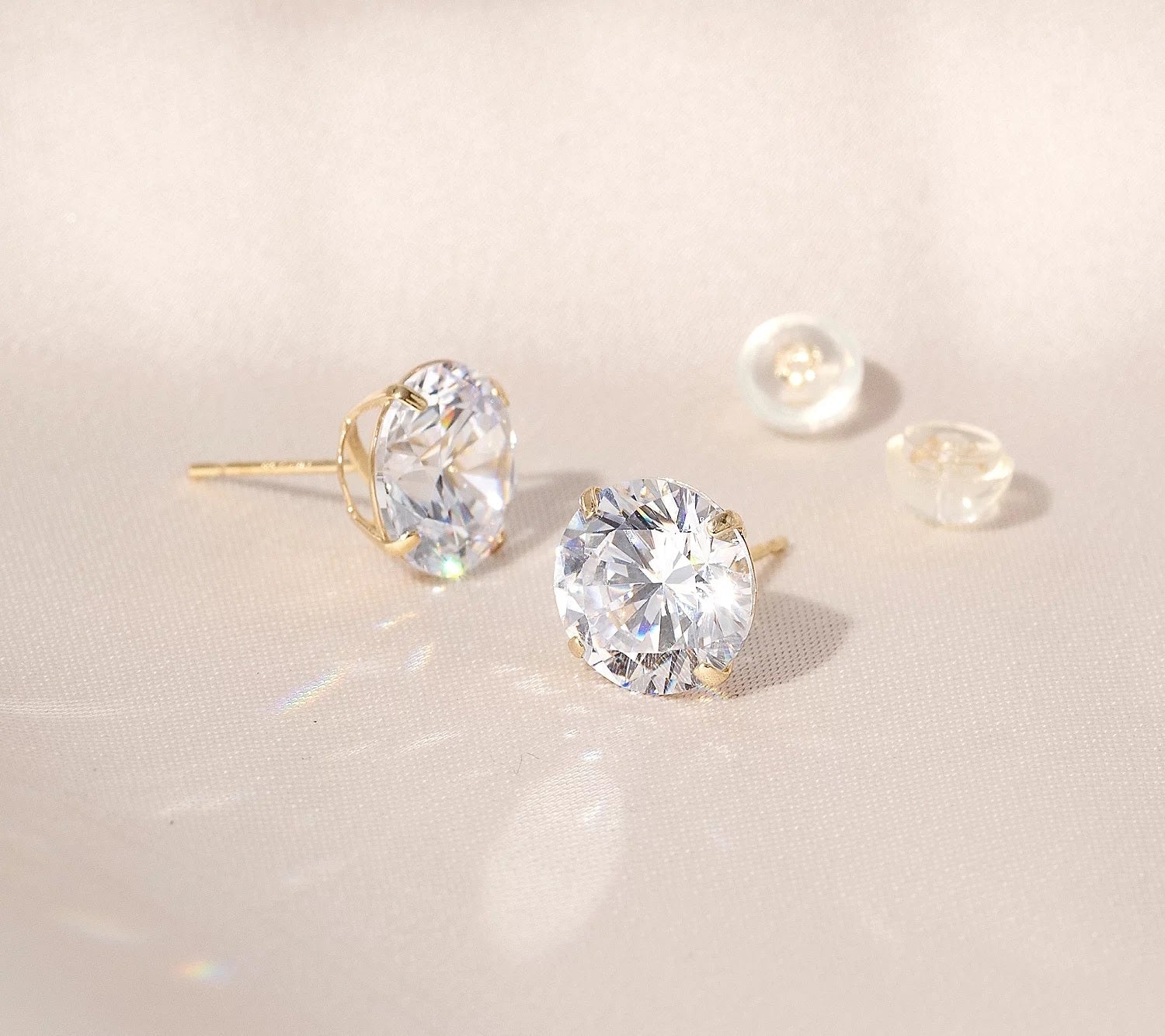Solid Gold 6.0 cttw Round Solitaire Stud Earrings