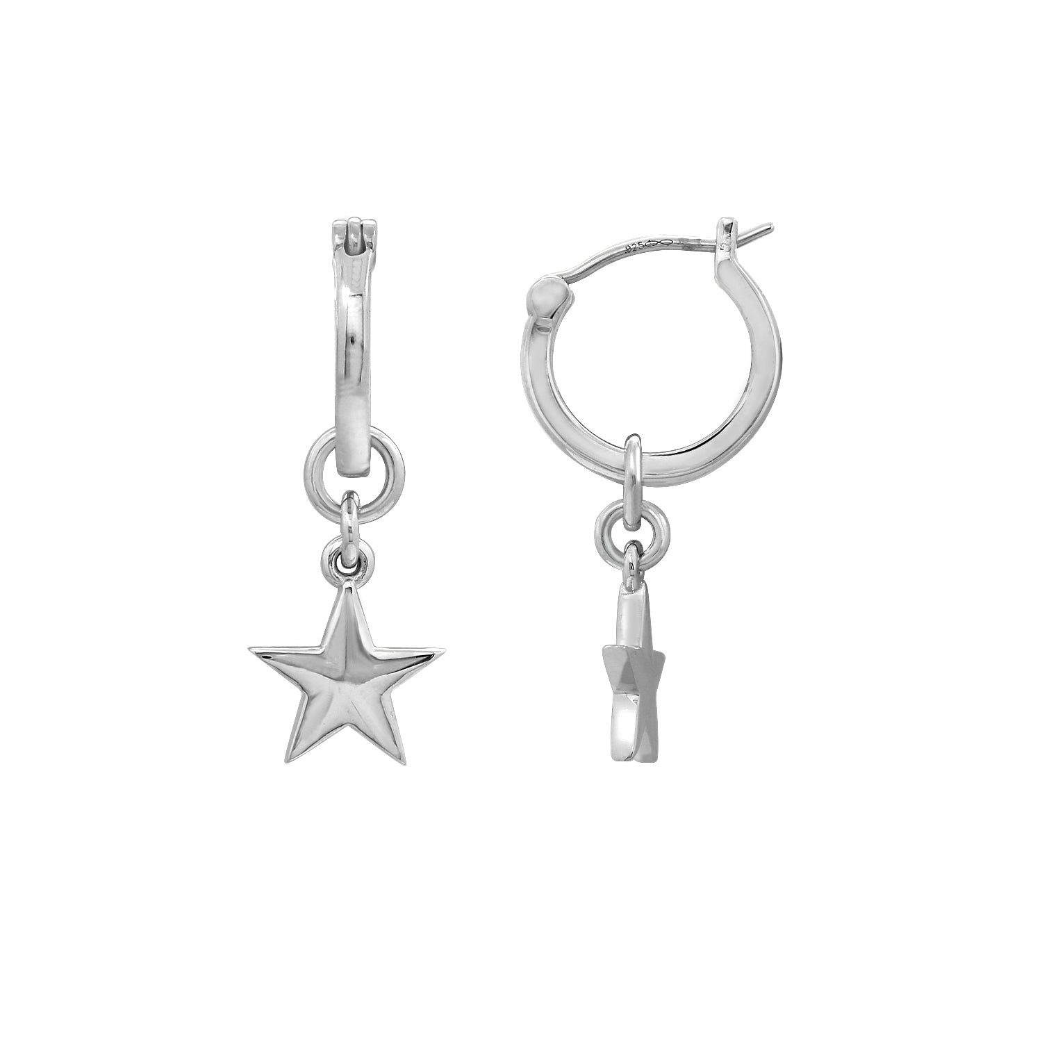 Star Drop Huggie Hoop Earrings JEE18593