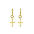 Cross Drop Huggie Hoop Earrings JEE18594