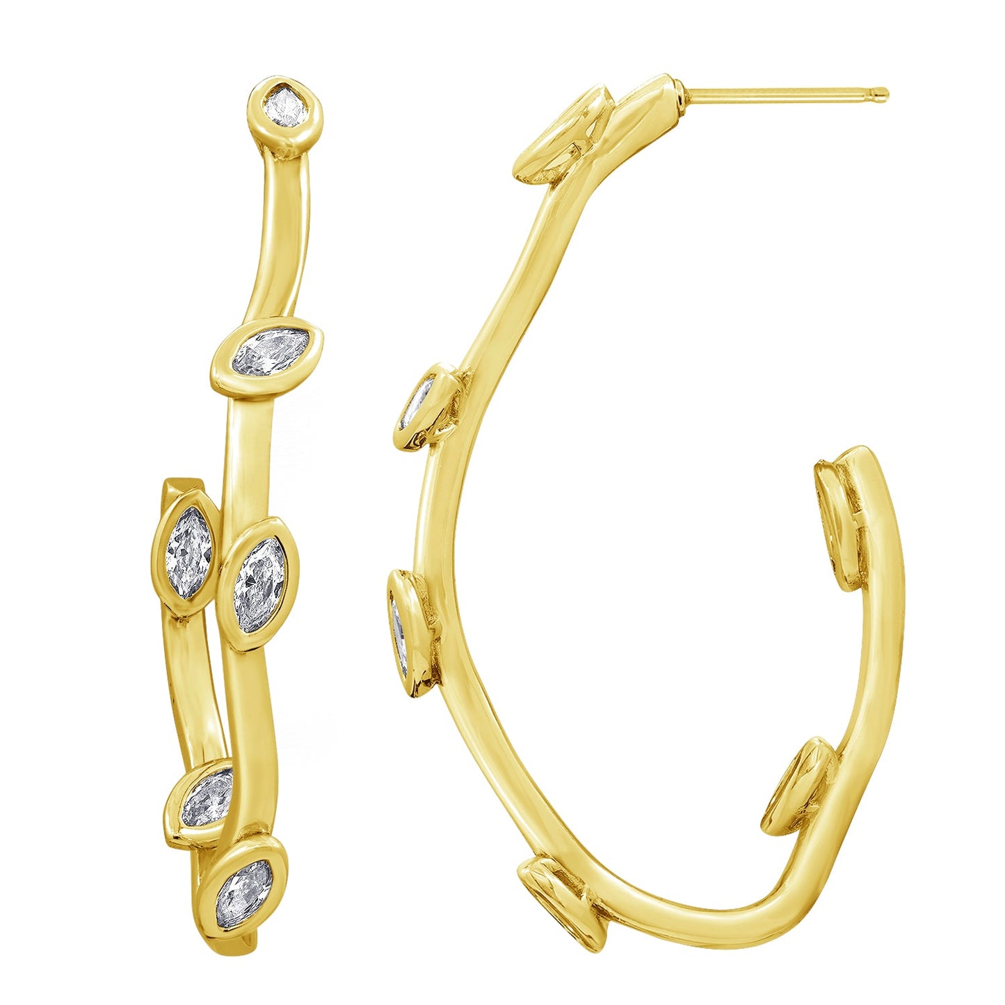 1.8inch Vine Hoop Earrings