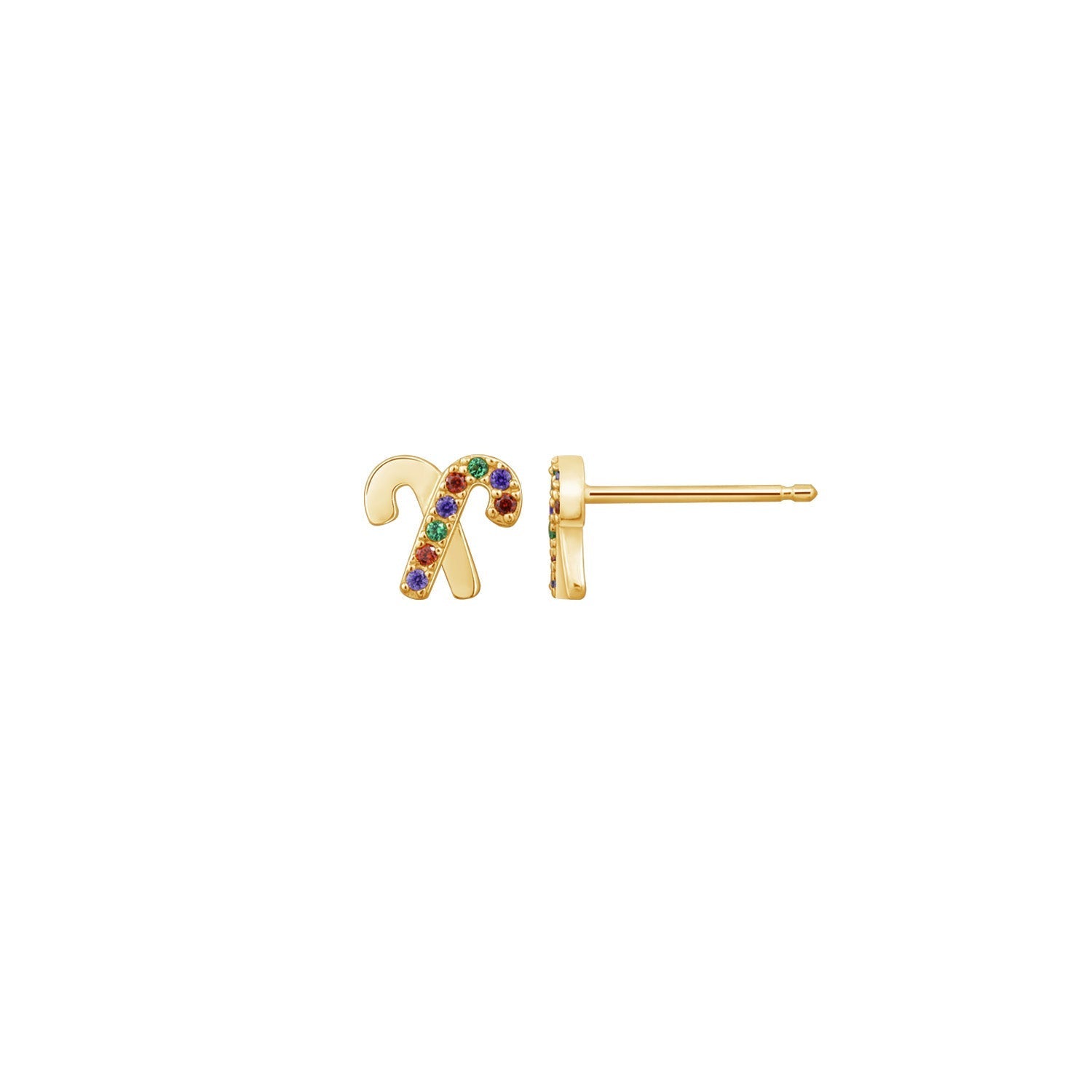 Cross Candy Cane Stud Earrings JEE24642