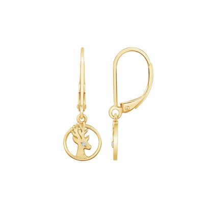 Christmas Reindeer Drop Leverback Earrings JEE24647