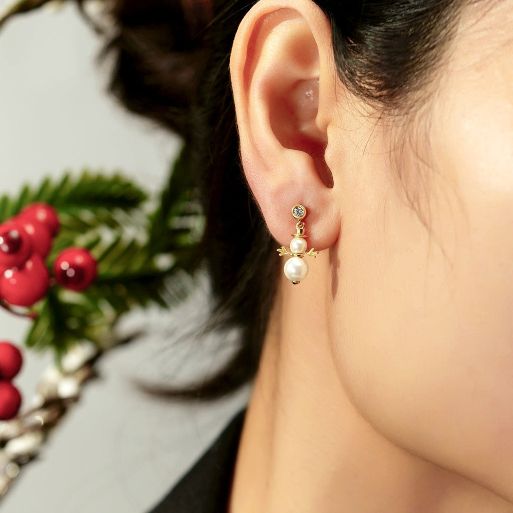 Snowman Dangle Stud Earrings JEE24649