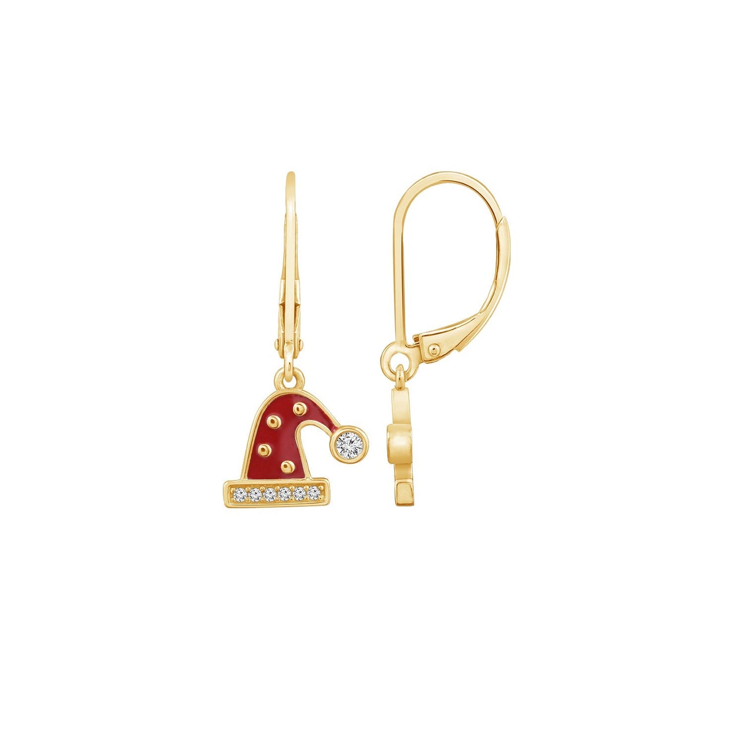 Santa's Hat Drop Leverback Earrings JEE24653