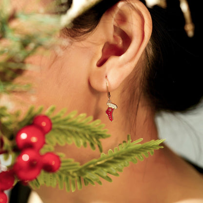 Drop Christmas Sock Leverback Earrings JEE24654