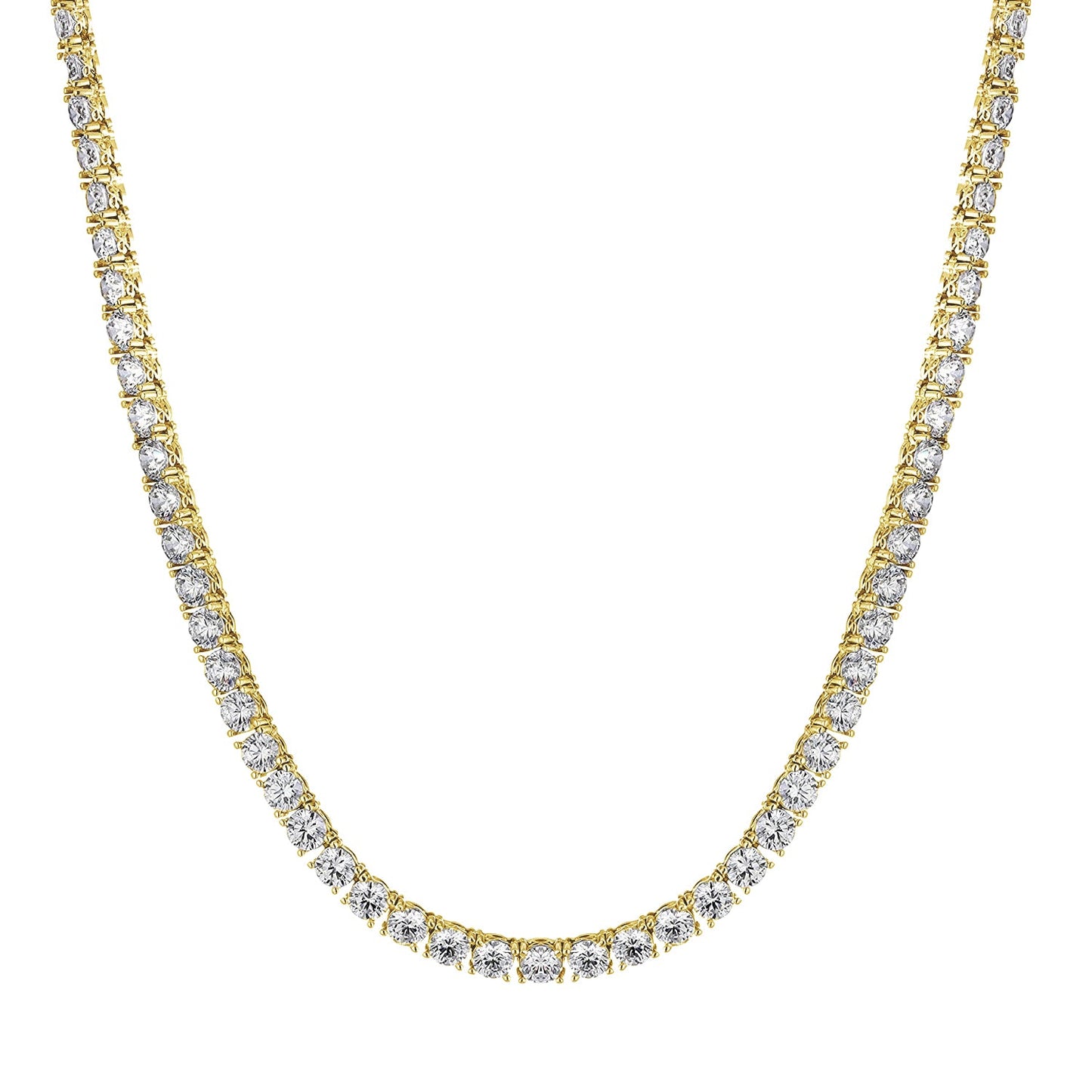 5mm Round-Cut Tennis Necklace, 17"