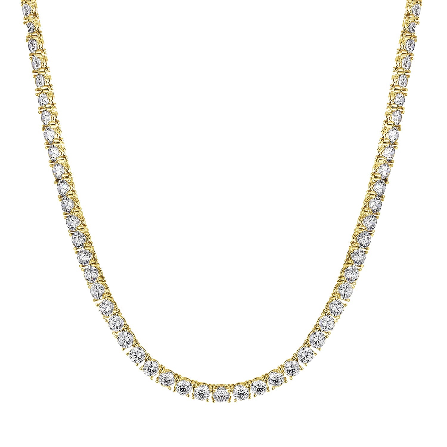 5mm Round-Cut Tennis Necklace, 17"