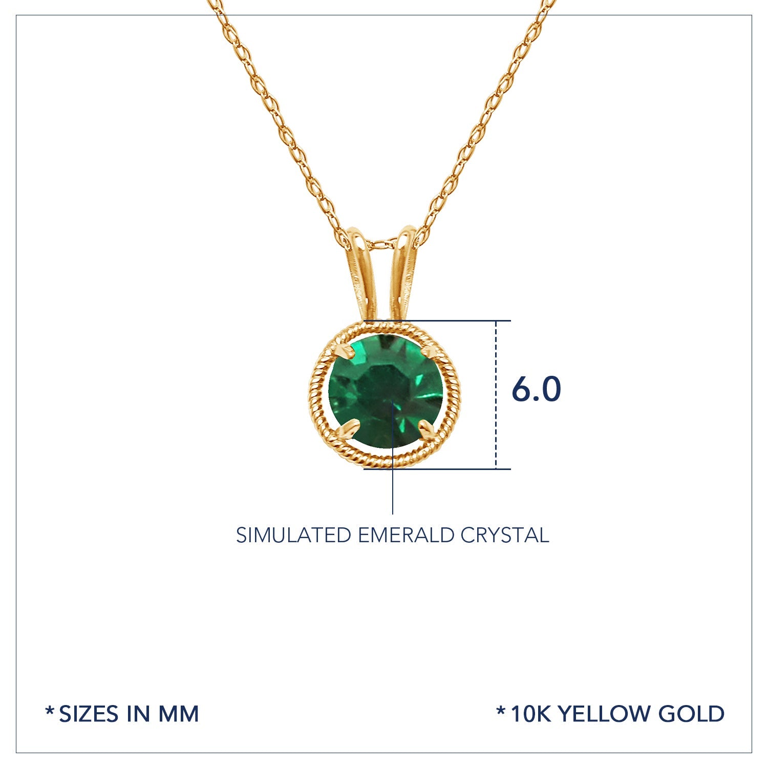 10k gold filled chain Birthstone Pendant Necklace