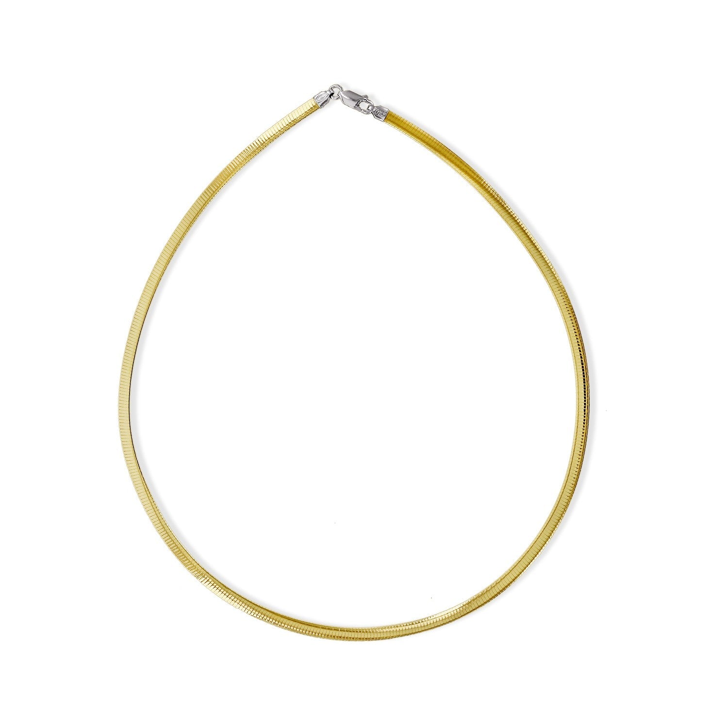 4mm Reversible Domed Avvollo Omega Necklace, 18"