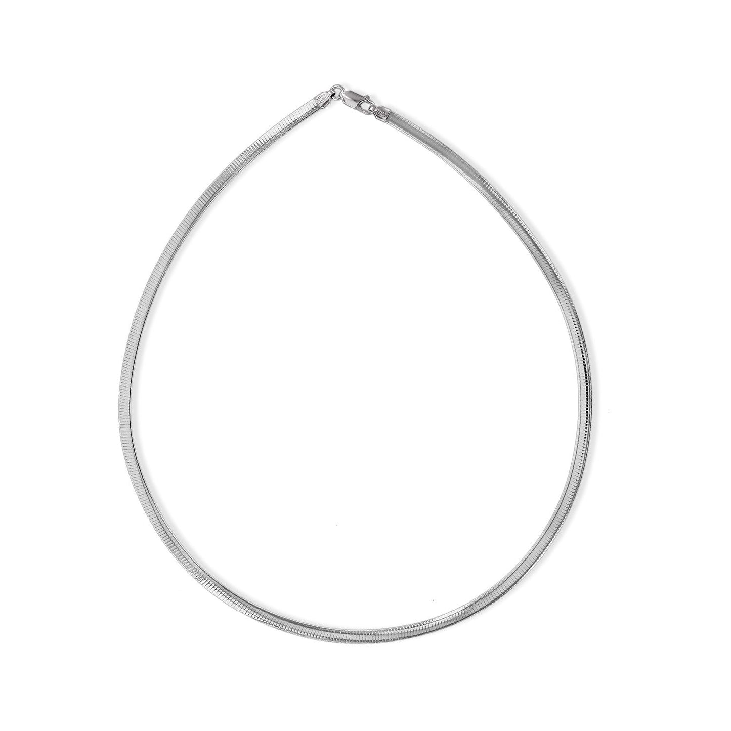 4mm Reversible Domed Avvollo Omega Necklace, 18"