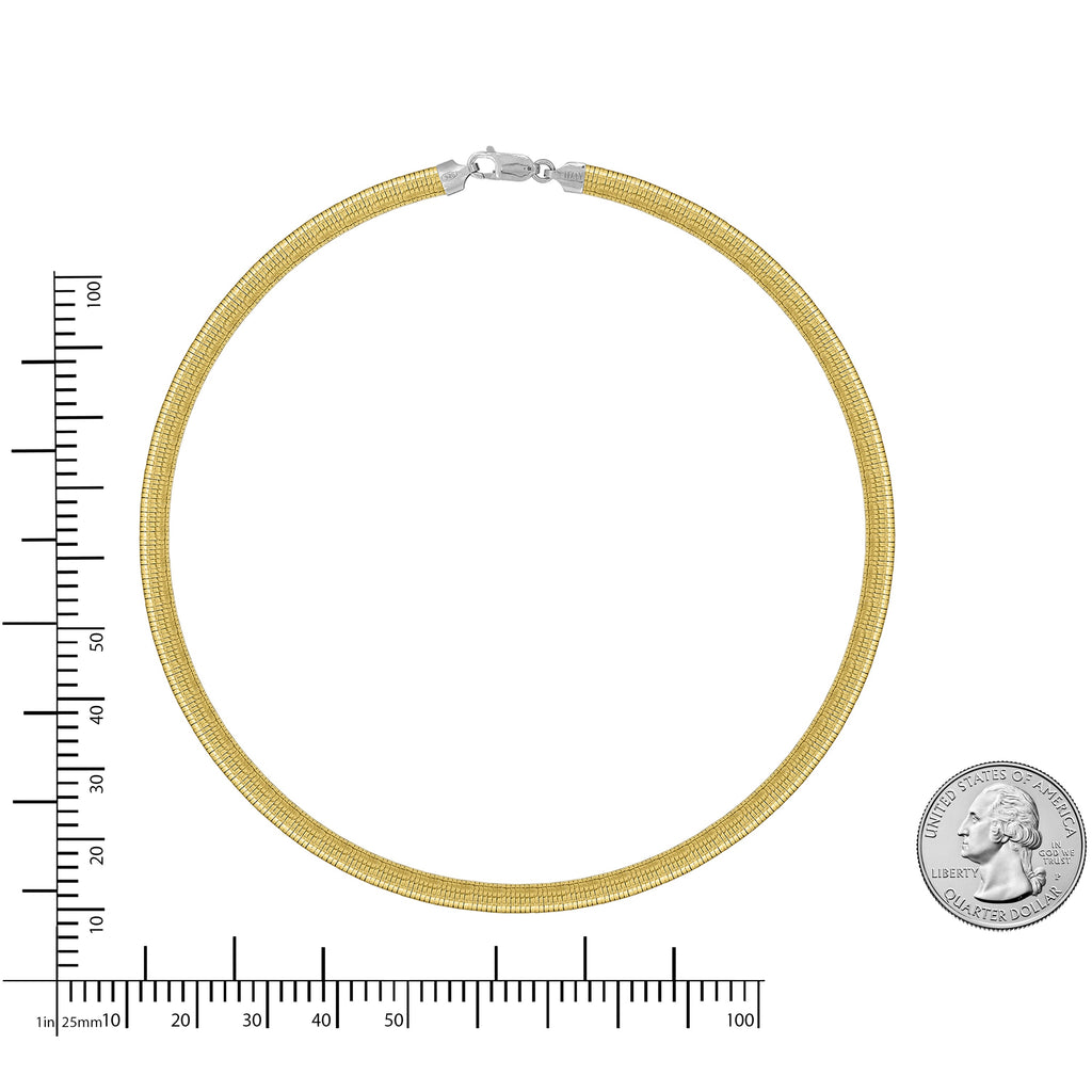 6mm Reversible Domed Avvollo Omega Necklace, 18"