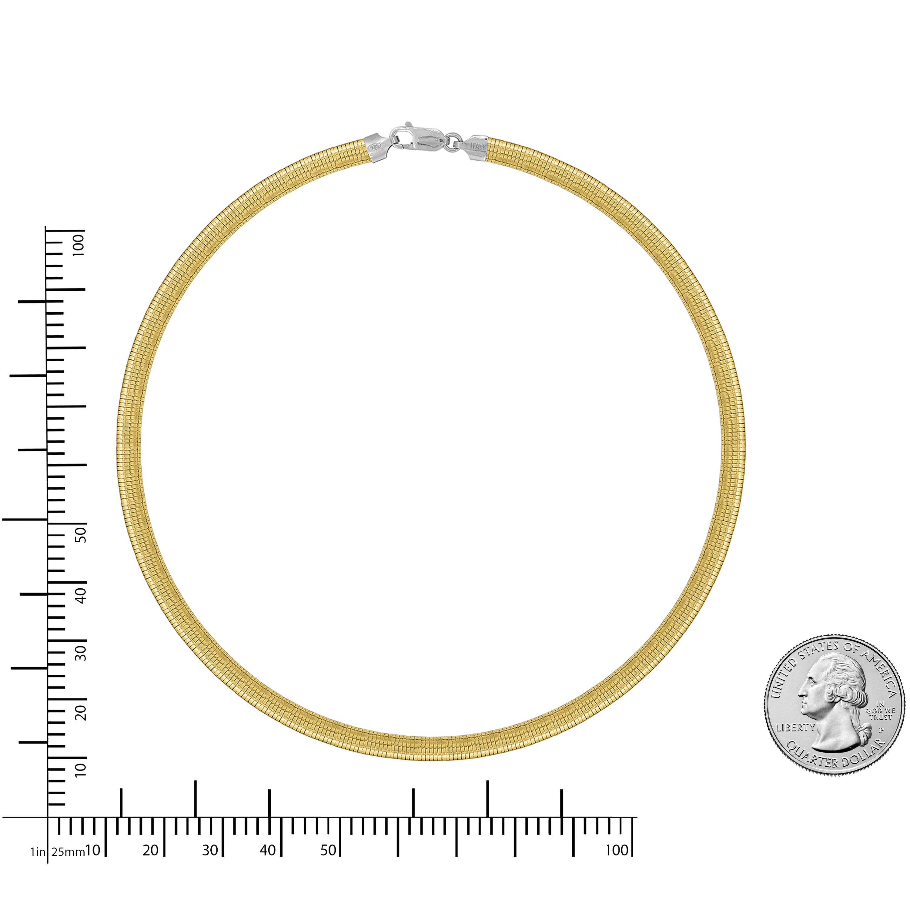 6mm Reversible Domed Avvollo Omega Necklace, 18"