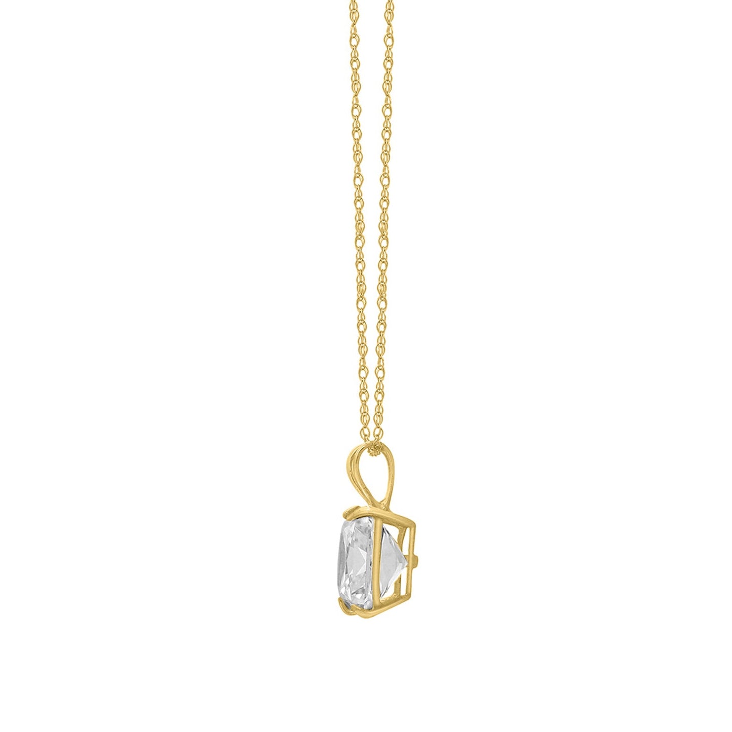 14K Gold 3cttw Zirconia Square Pendant with Chain