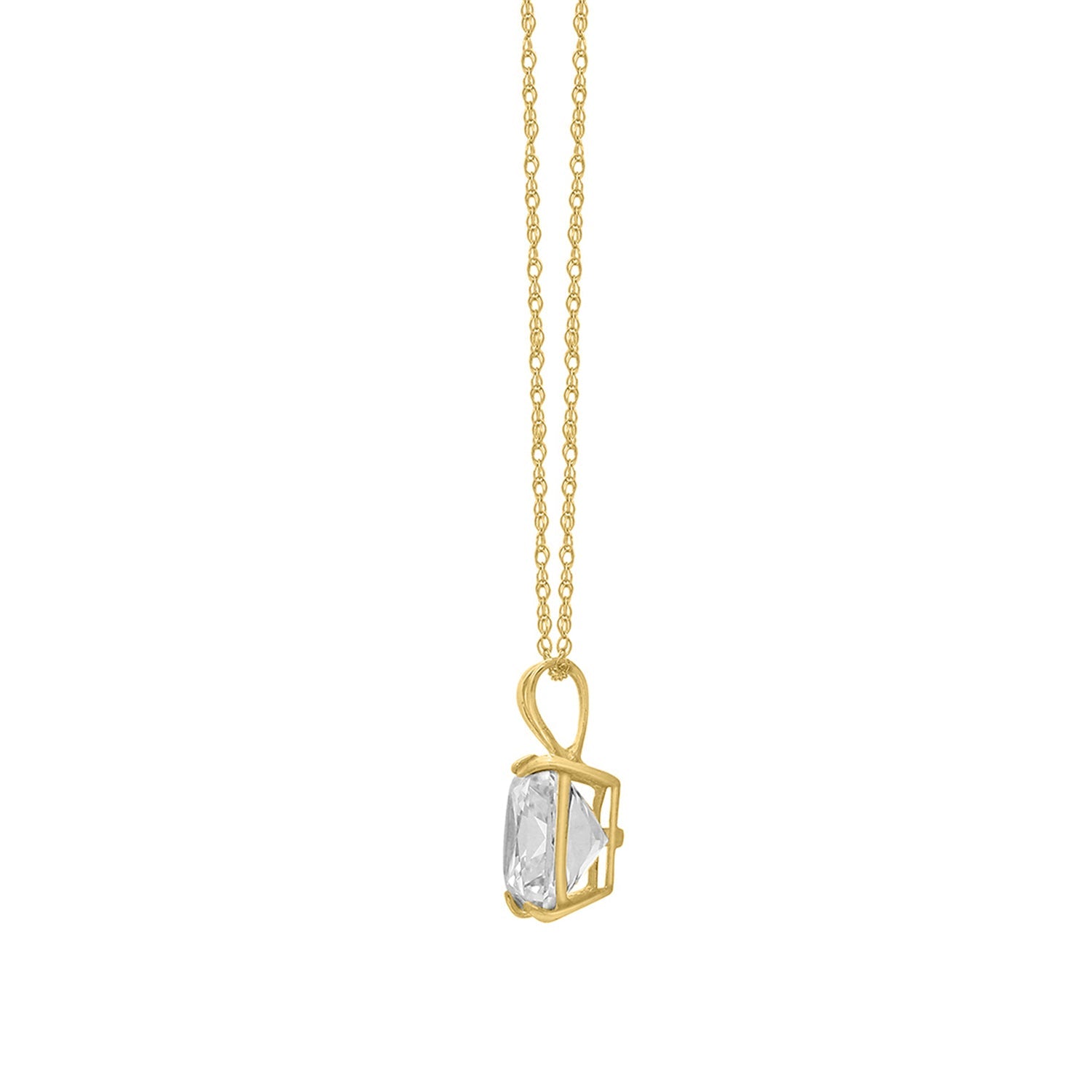 14K Gold 3cttw Zirconia Square Pendant with Chain