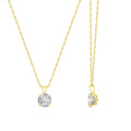 14K Gold 3cttw Zirconia Round Pendant with Chain