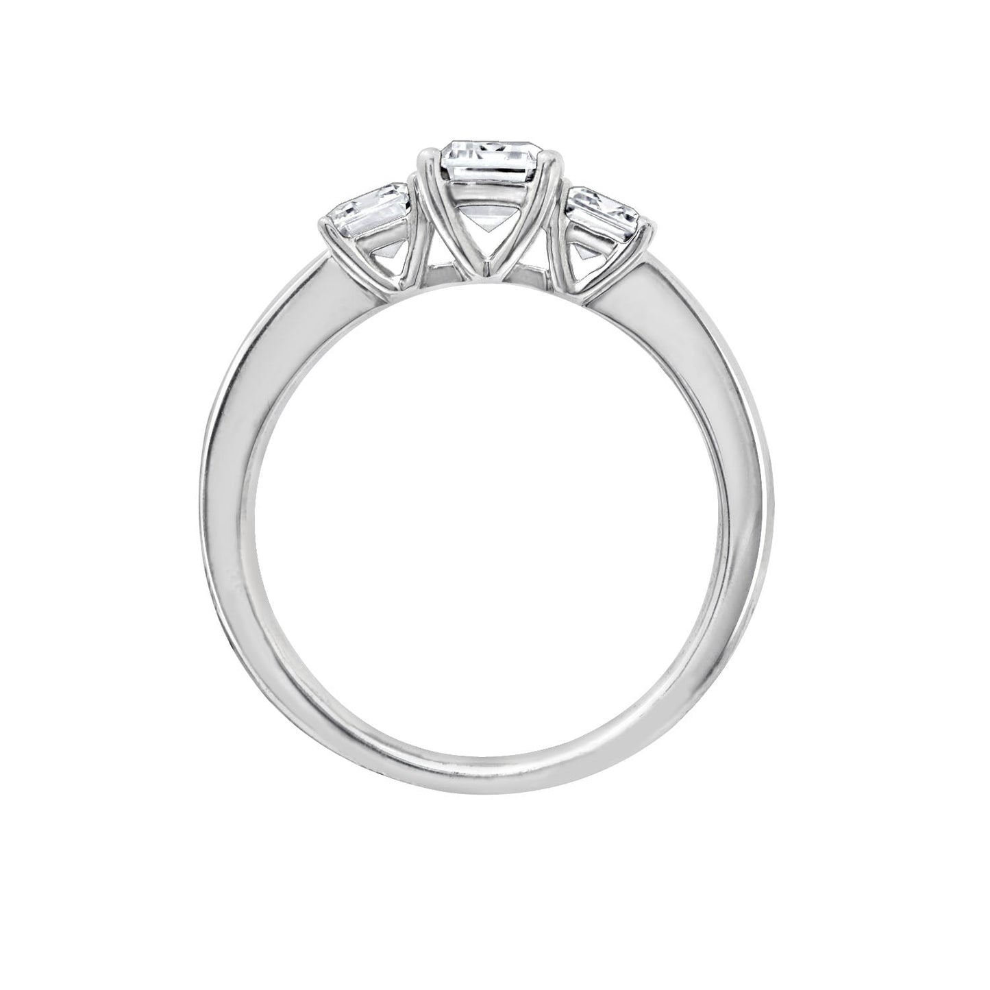 3.40 cttw Emerald Cuts 3 Stone Ring