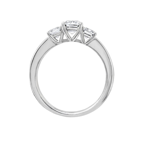 3.40 cttw Emerald Cuts 3 Stone Ring