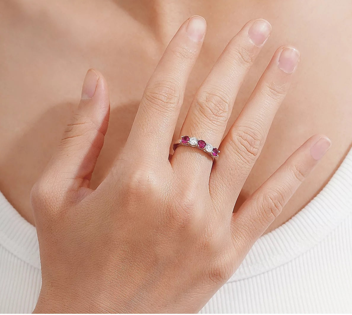 1 cttw Round Cut 5 Stone Ring