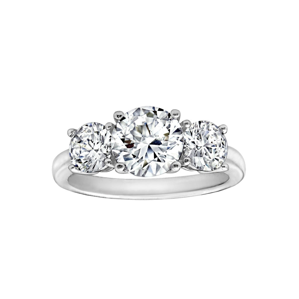 3 ctwt Round Cut 3 Stone Ring