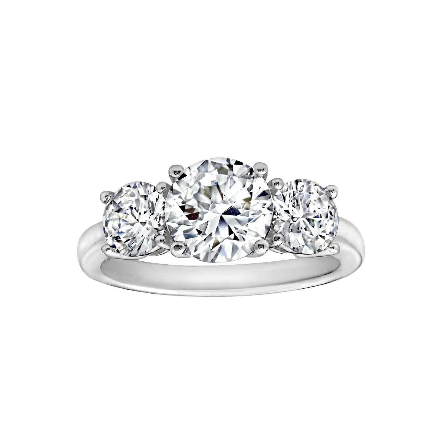 3 ctwt Round Cut 3 Stone Ring