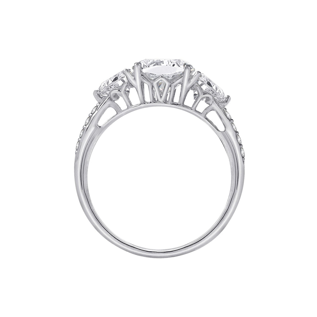 Emerald Cut 2.95 cttw 100-Facet Bridal Ring Set