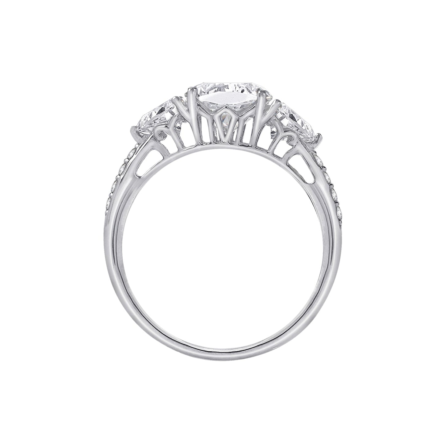 Emerald Cut 2.95 cttw 100-Facet Bridal Ring Set