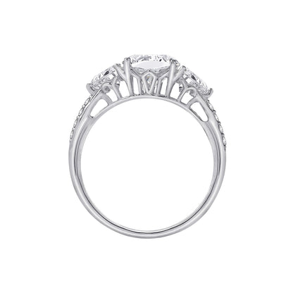 Emerald Cut 2.95 cttw 100-Facet Bridal Ring Set