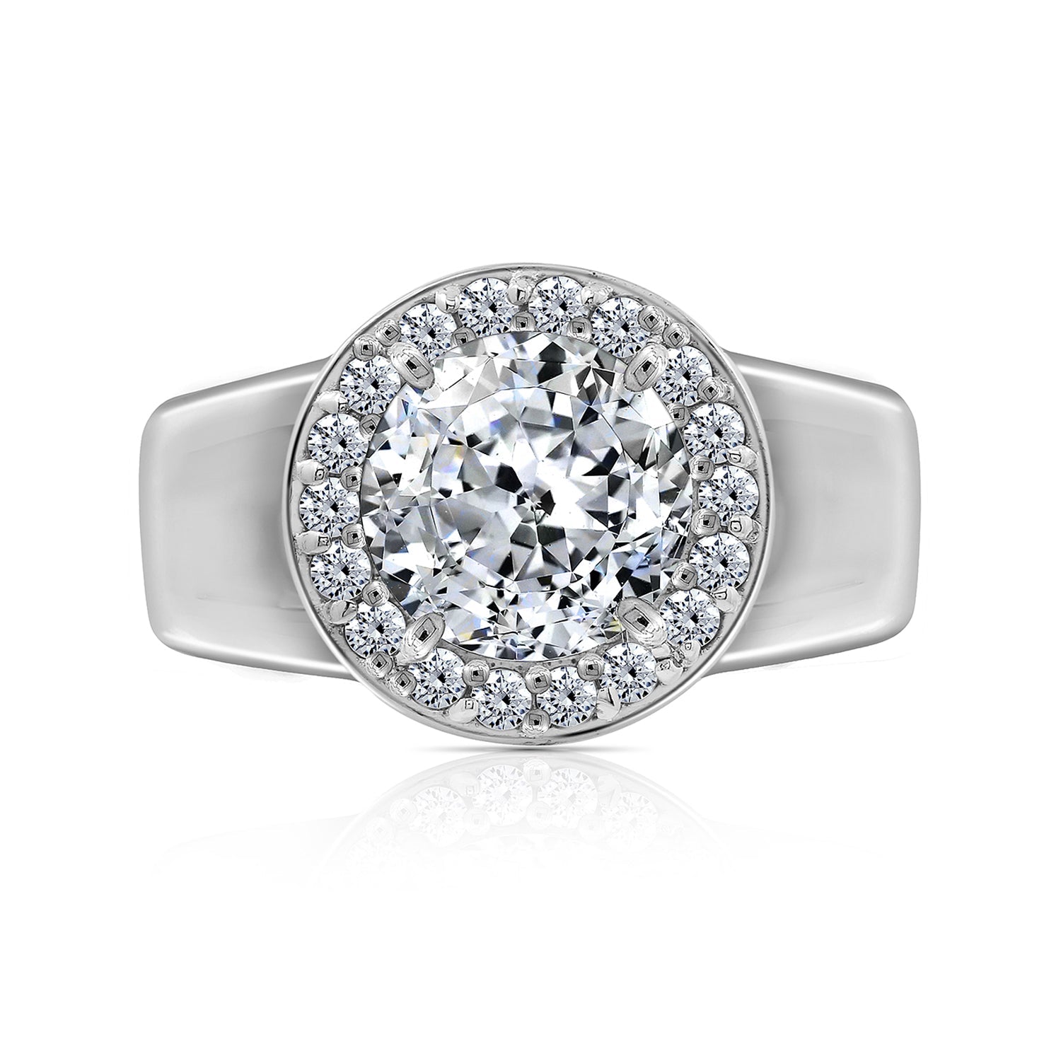 Wide-Banded Halo Ring