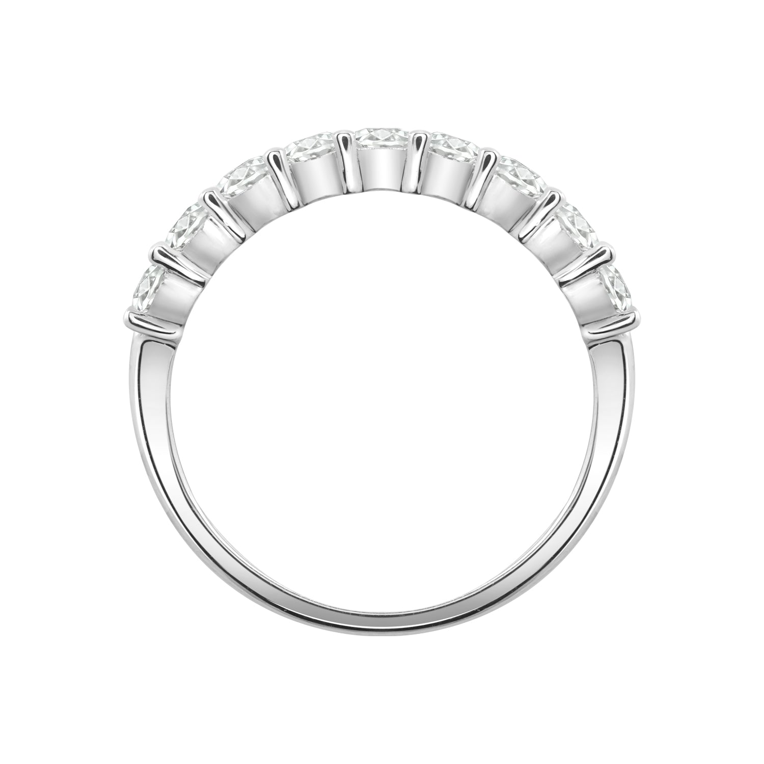 Oval Cut Semi-Eternity Band Ring