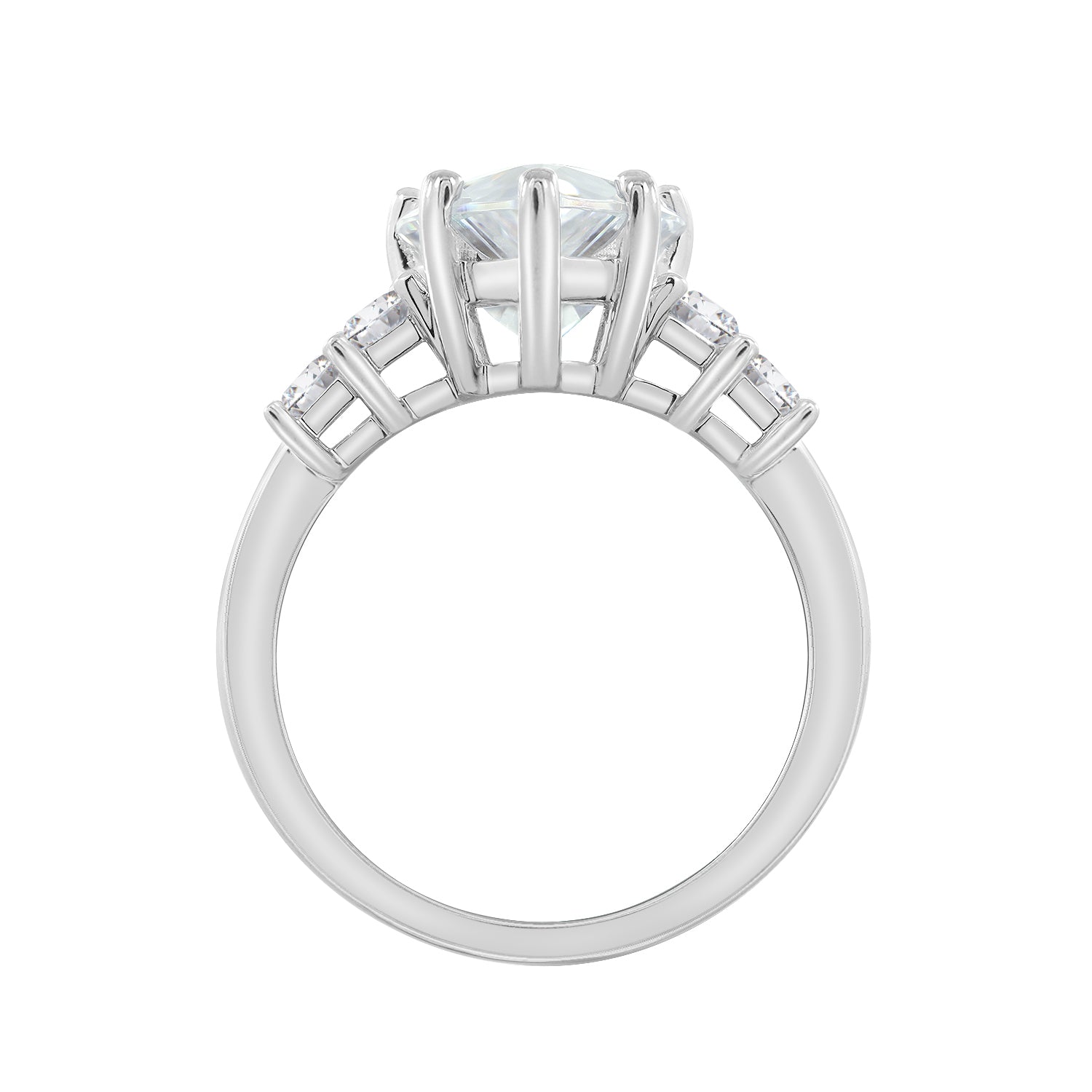 Vertical Baguette Accented Solitaire Ring JER25646