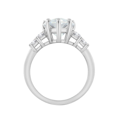 Vertical Baguette Accented Solitaire Ring JER25646
