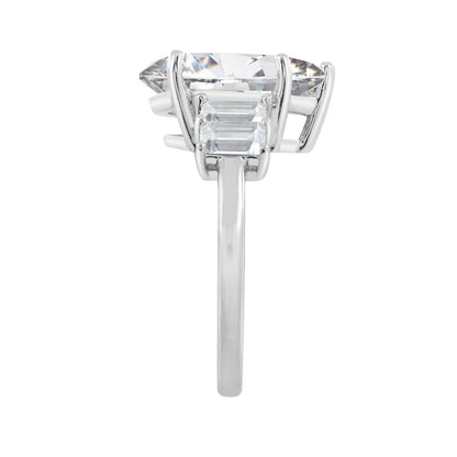 Vertical Baguette Accented Solitaire Ring JER25646