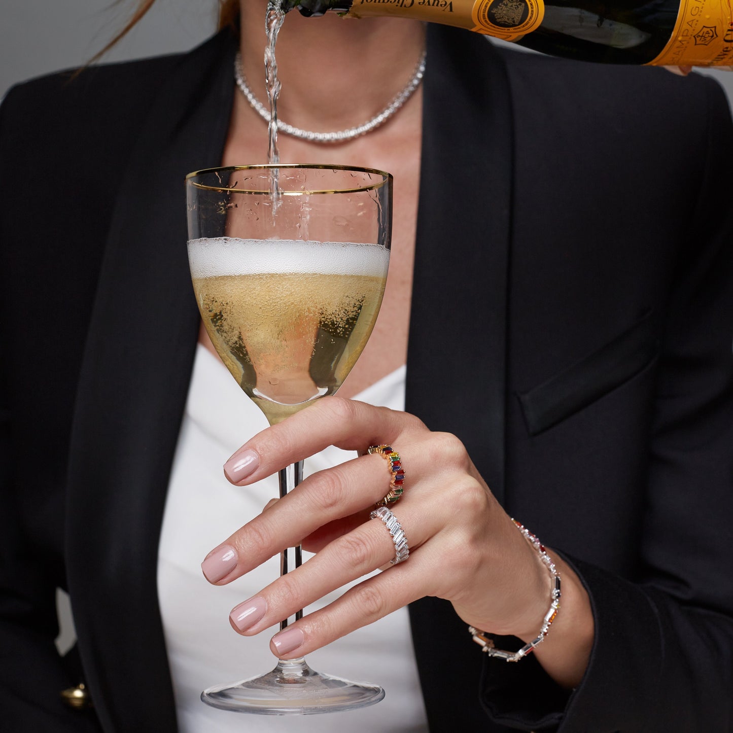 Rainbow Baguette Tennis Bracelet