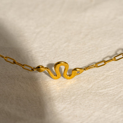 Snake Paper Clip Chain Bracelet