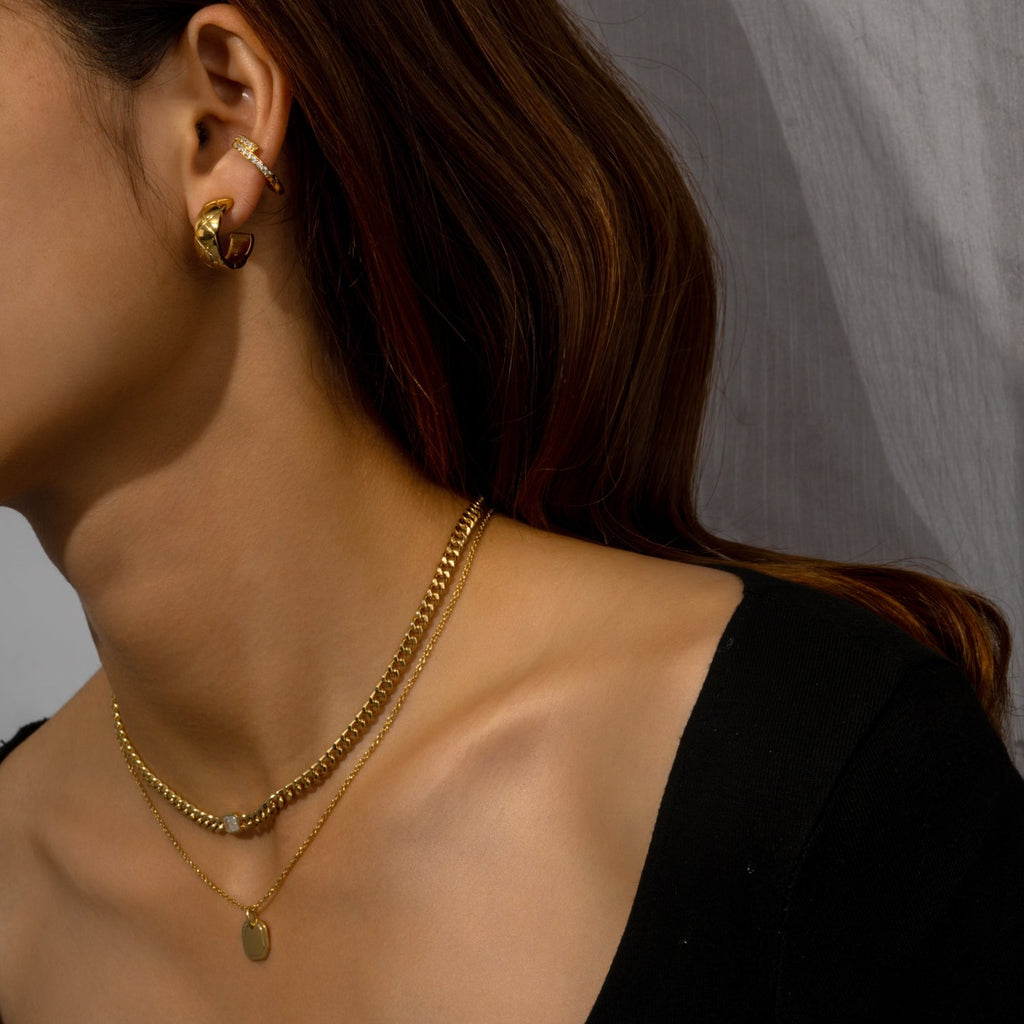Twin PavÃ© Mini Hoop Earrings