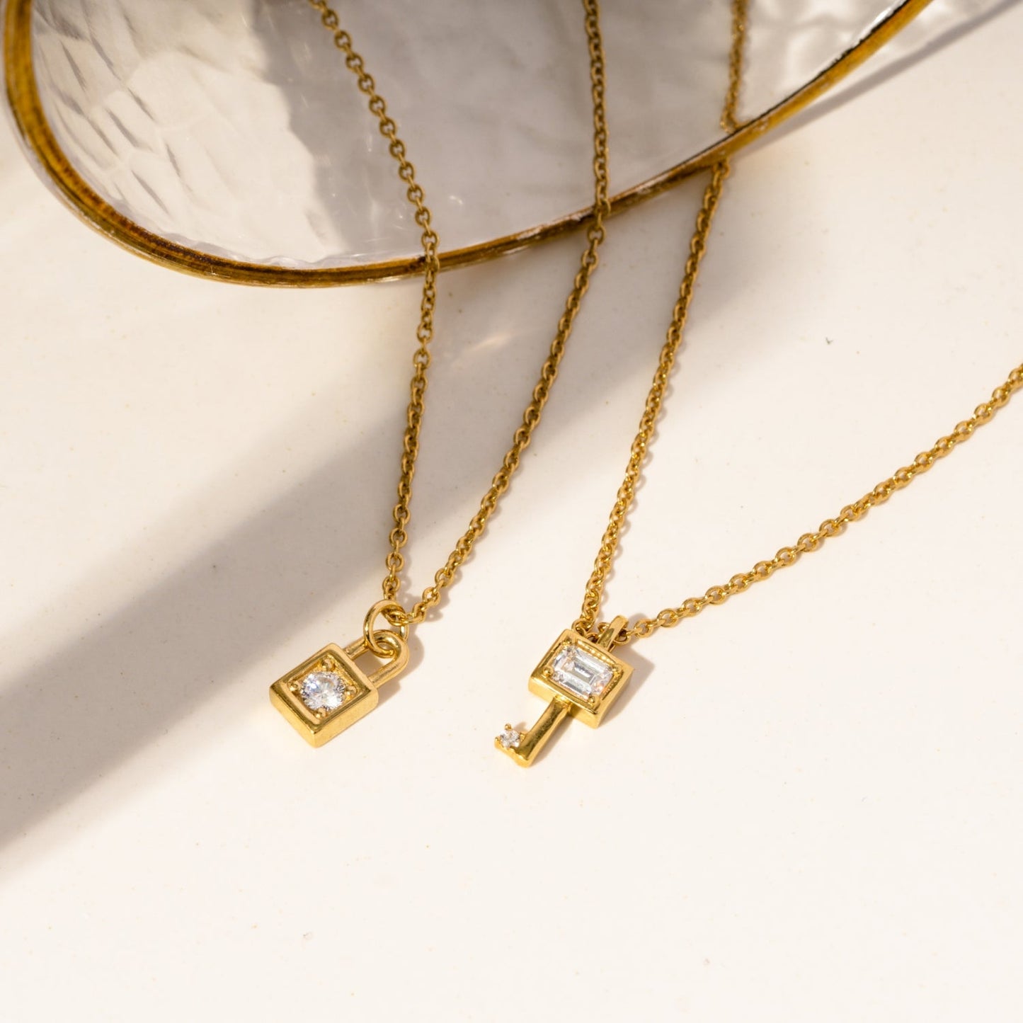 Solitaire Lock Pendant Necklace