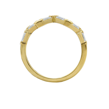 Ring Bar - Baguette Wavy Band Ring
