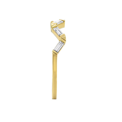 Ring Bar - Baguette Wavy Band Ring