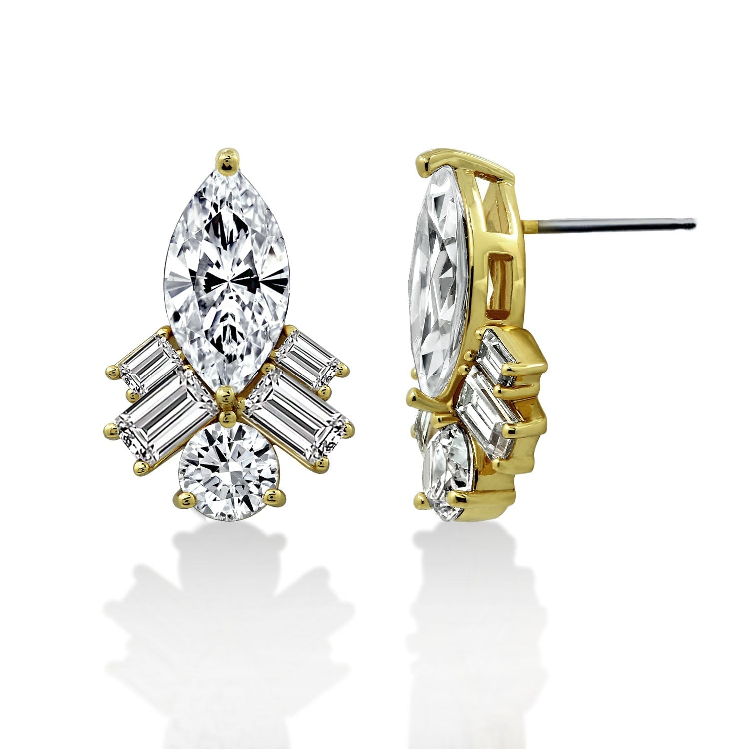 Multi-shape Drop Stud Earrings JNE06122