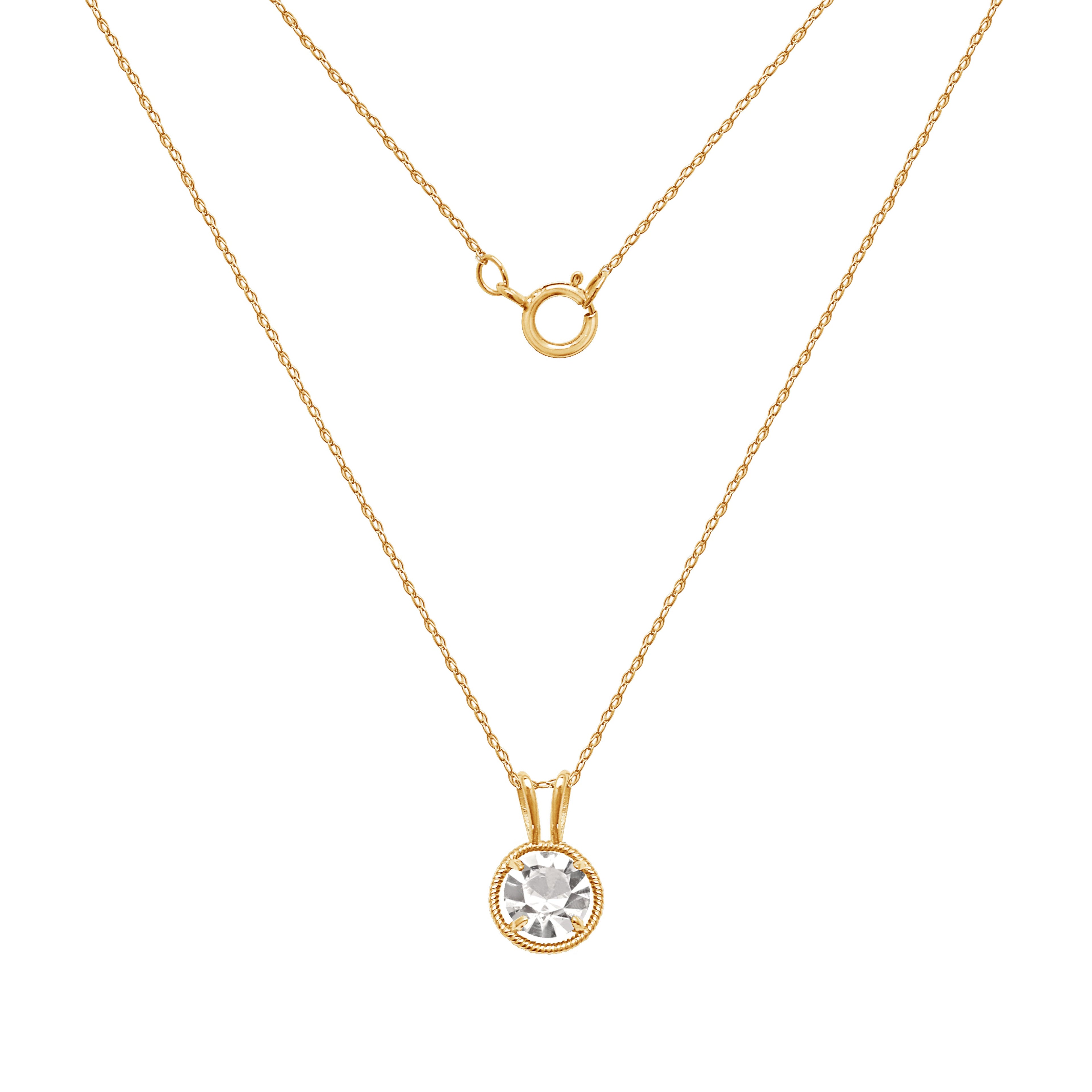 Birthstone Pendant Necklace, 18"