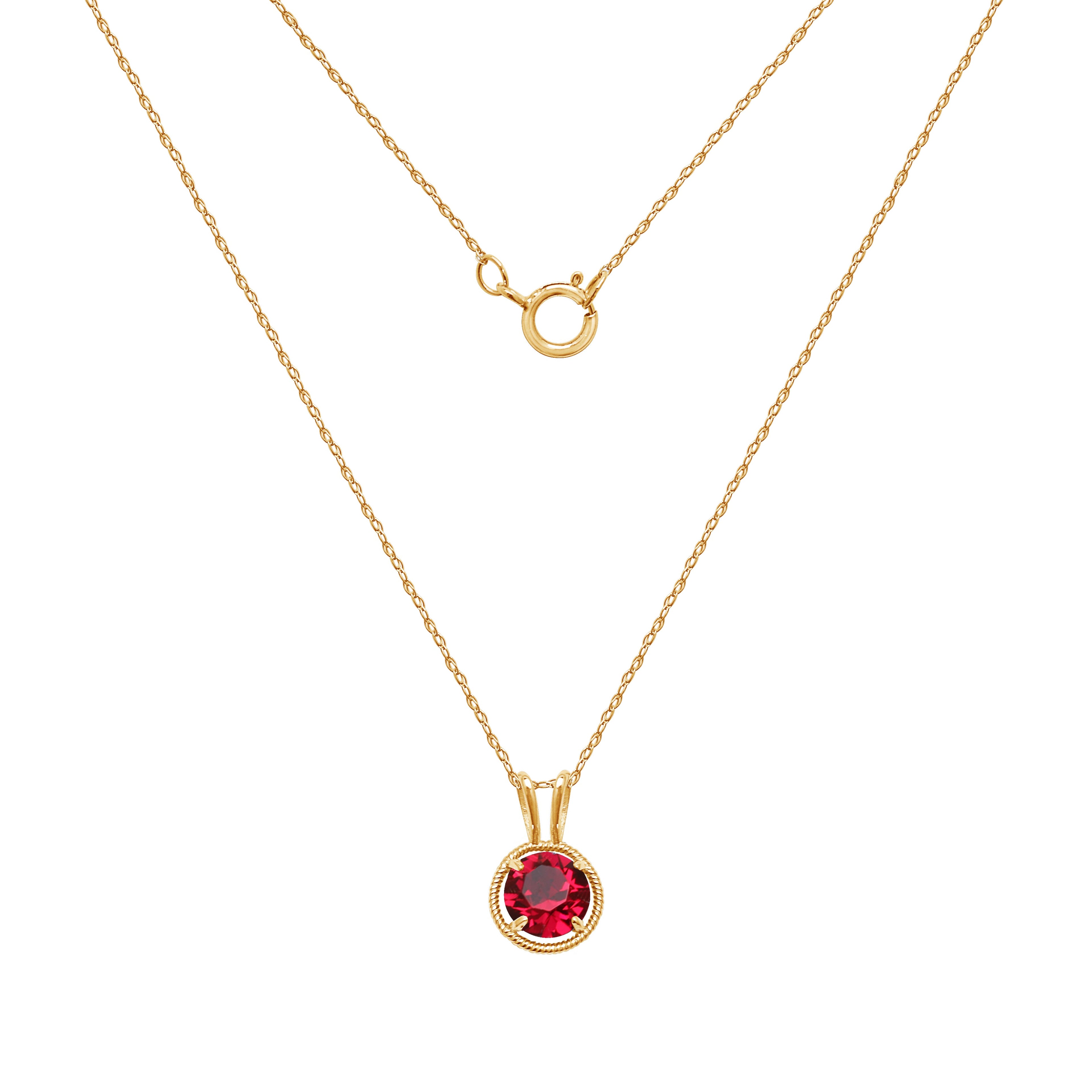 Birthstone Pendant Necklace, 18"