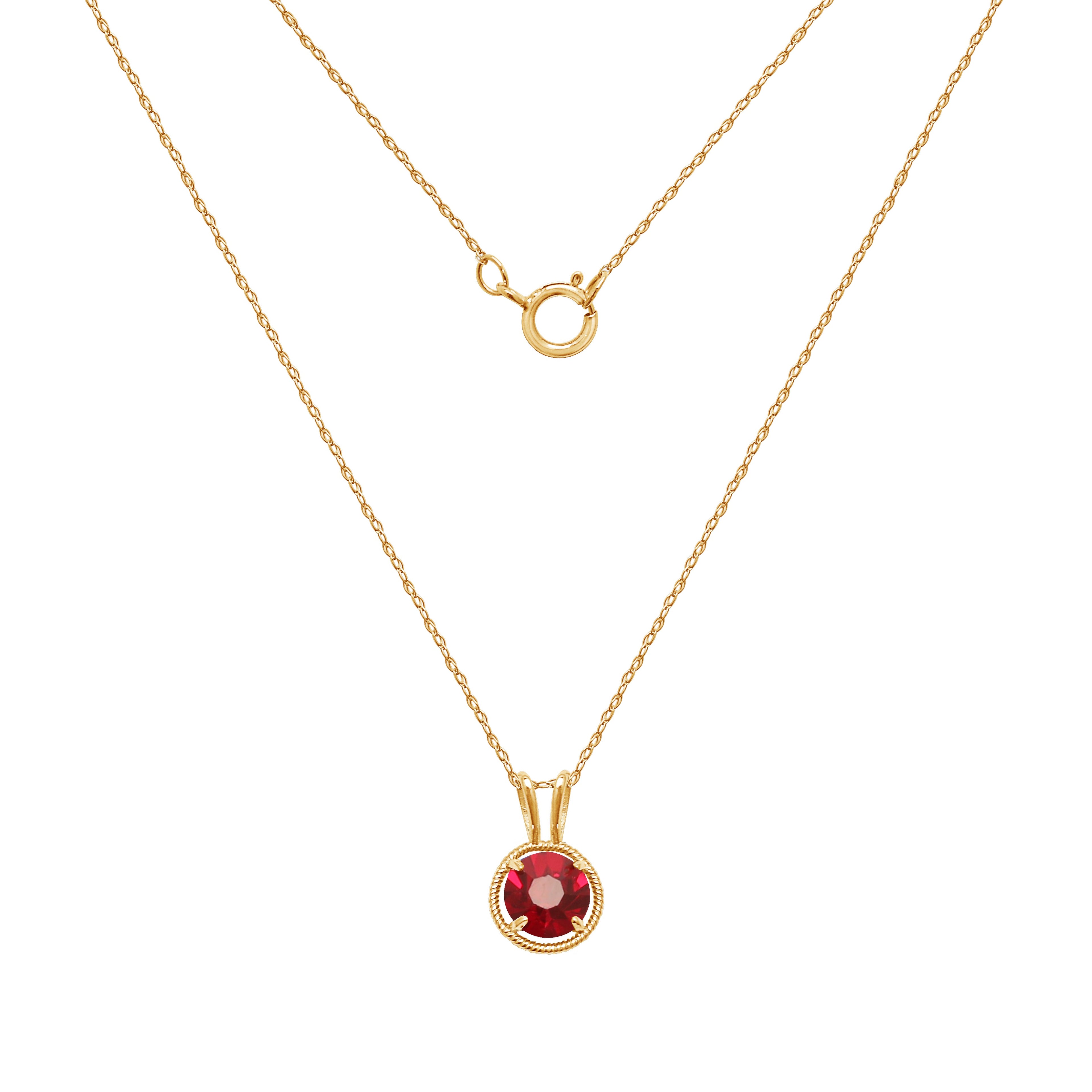 Birthstone Pendant Necklace, 18"