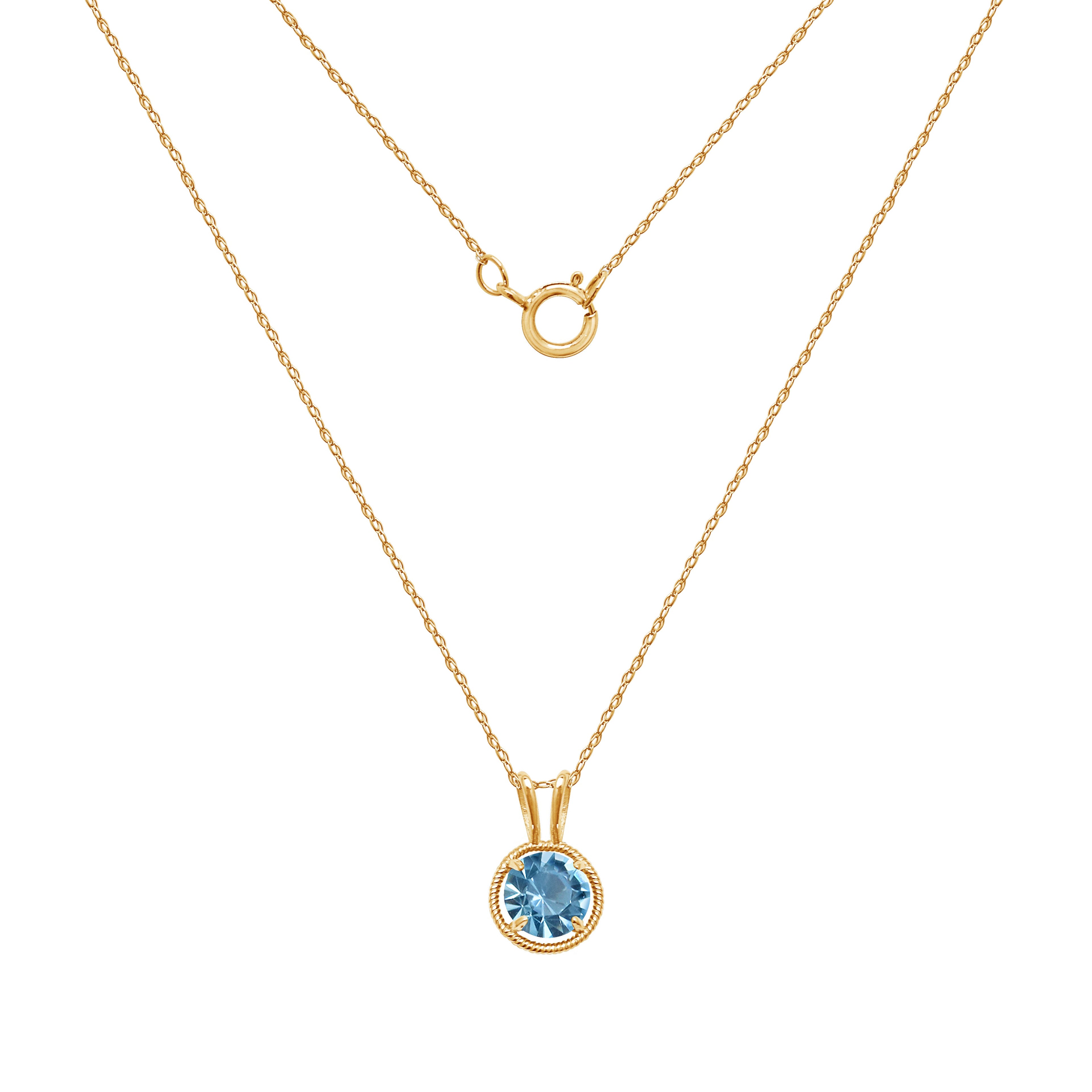 Birthstone Pendant Necklace, 18"