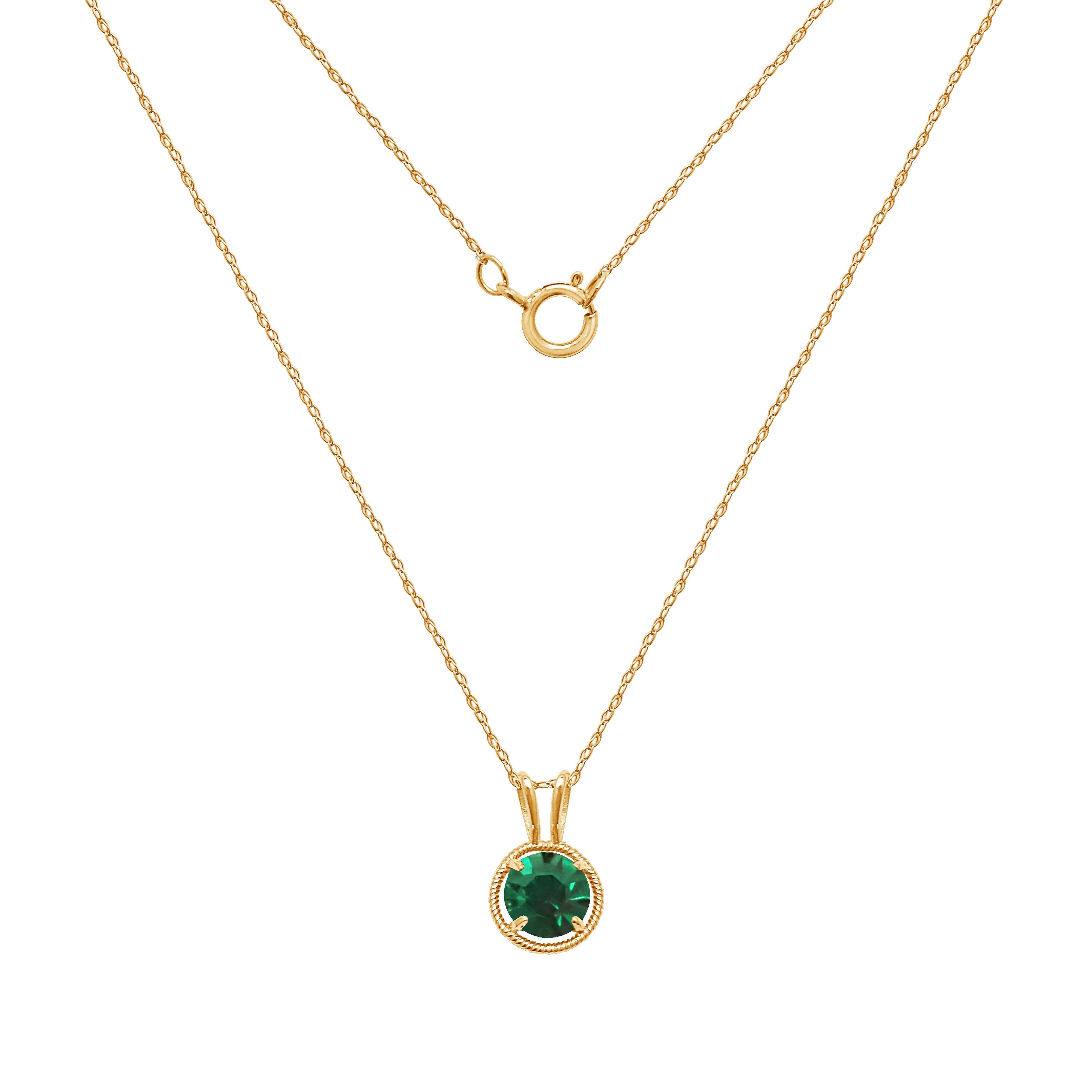 10k gold filled chain Birthstone Pendant Necklace