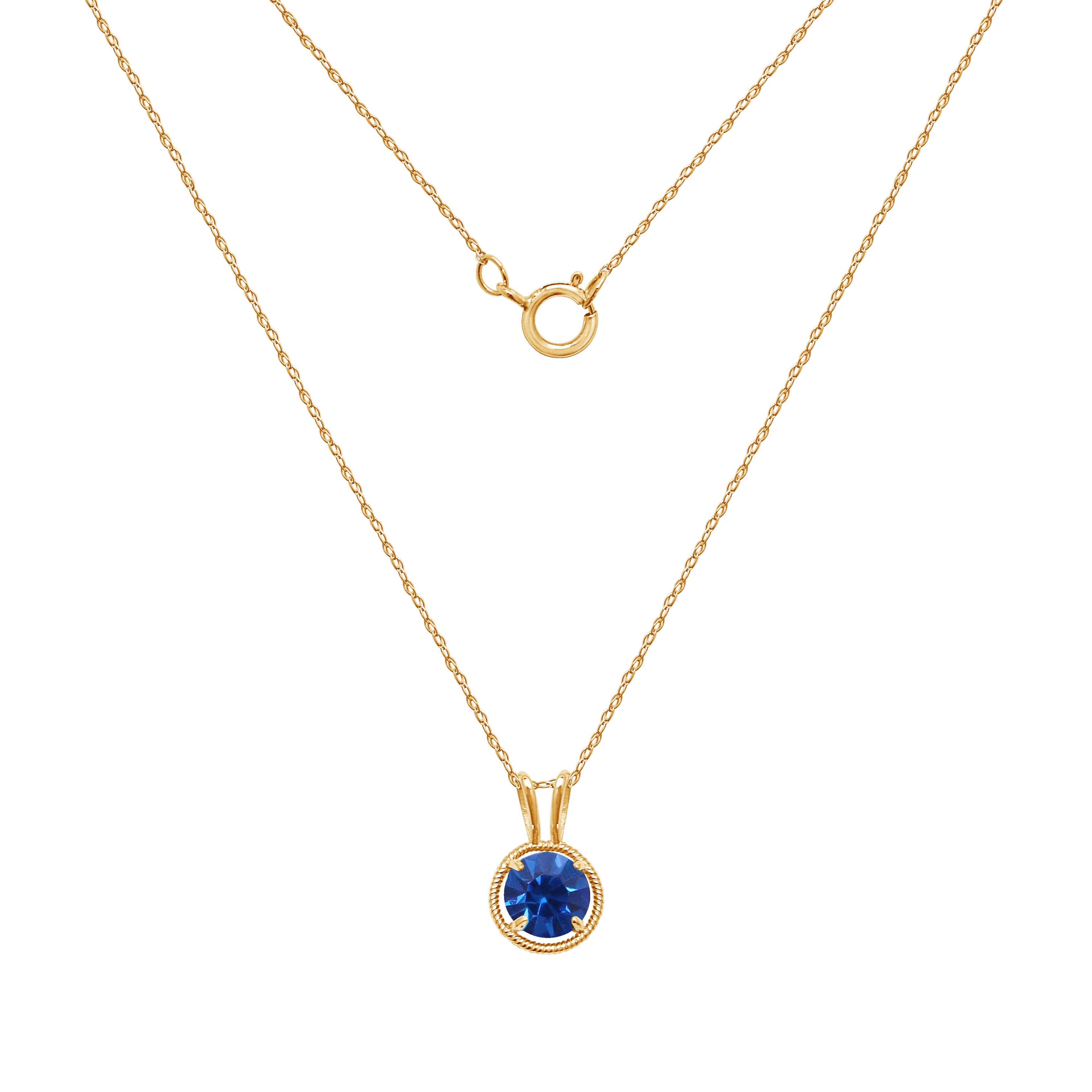 Birthstone Pendant Necklace, 18"