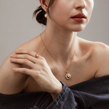 Mother of Pearl North Star Pendant Necklace